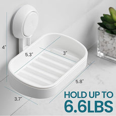 TAILI Soap Dish Soap Holder Suction Cup Powerful Vacuum Suction, Strong Bar Sponge Holder for Shower Wall, Bathroom Accessories, Tub and Kitchen Sink, Drill-Free, Waterproof, Removable