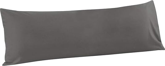 FLXXIE Body Pillow Cover - Super Soft Microfiber 20x54 Pillow Case - Envelope Closure, Wrinkle, Stain Resistant Dark Grey Body Pillow Cover, 20x54, Dark Grey