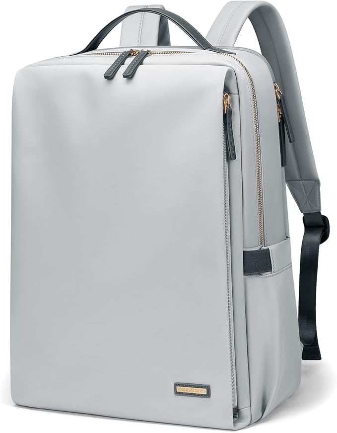 GOLF SUPAGS Stylish Laptop Backpack for Women Airline Approved Perfect for Work College and Travel Multi-Functional Casual Daypack Fits 15.6 Inch Notebook (Pale Grey)