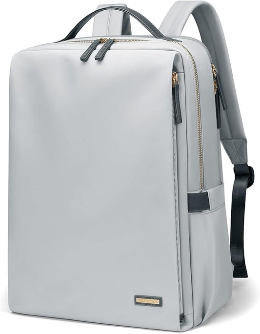 GOLF SUPAGS Stylish Laptop Backpack for Women Airline Approved Perfect for Work College and Travel Multi-Functional Casual Daypack Fits 15.6 Inch Notebook (Pale Grey)