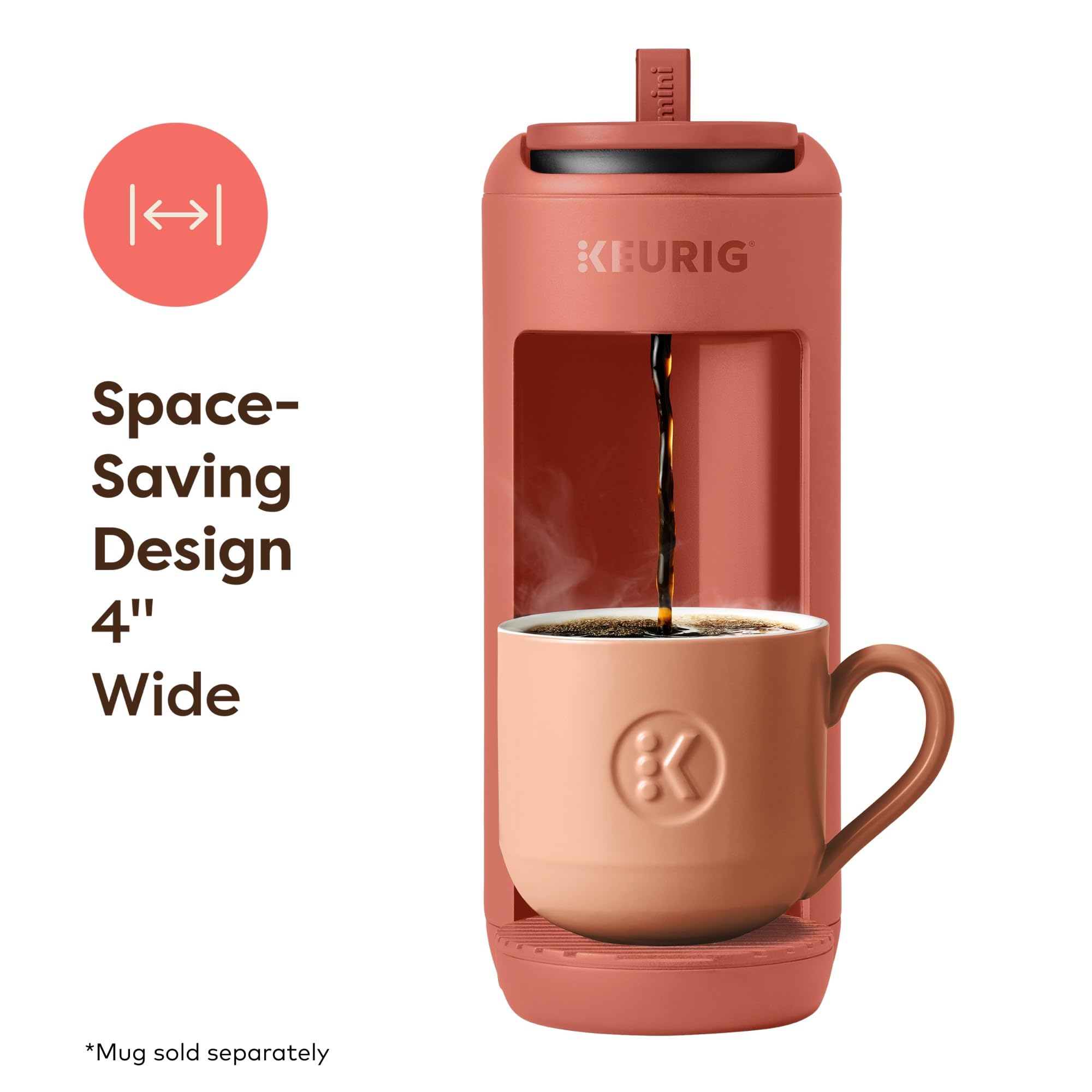 Keurig K-Mini Mate Single Serve K-Cup Pod Coffee Maker, Brews Up to 12 oz Cup, Compact Portable Coffee Machine for Small Spaces, Great for Dorms & Offices, Pink Sands Dormly