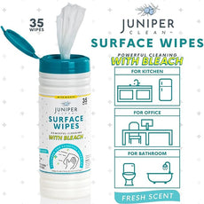 1 Pack Surface Cleaning Wipes with Bleach, All-Purpose Cleaner for Bathroom, Kitchen, Office, 35 Count Canister, 7.5