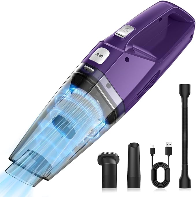 Handheld Vacuum Cordless — 3-in-1 Hand Held Vacuum Rechargeable with 8000Pa Powerful Suction, 1.7 Lbs Lightweight Handheld Vac, 30-Mins Quick Dust Removal for Car, Kitchen & Home