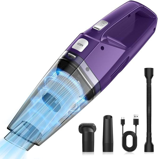 Handheld Vacuum Cordless — 3-in-1 Hand Held Vacuum Rechargeable with 8000Pa Powerful Suction, 1.7 Lbs Lightweight Handheld Vac, 30-Mins Quick Dust Removal for Car, Kitchen & Home