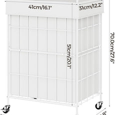 Laundry Hamper with Wheels, 90L Laundry Basket with Handle, Laundry Sorter with Removable Liner Bag