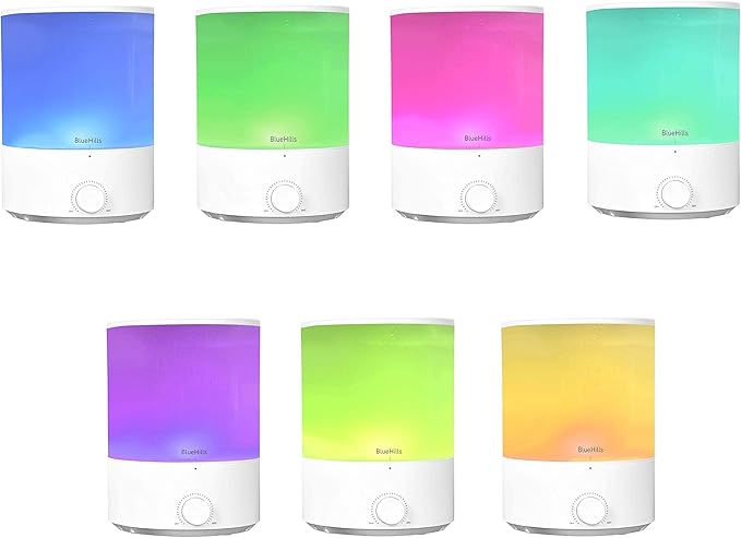 BlueHills Premium 4000 ml XL Essential Oil Diffuser 4L 4 Liter 70 Hour Run Humidifier Aromatherapy 1 Gallon Big Capacity High Mist Output for Large Room Home Mood Lights Long Run Diffuser White E401