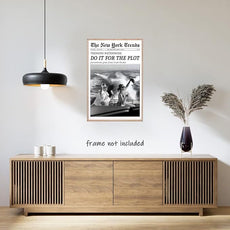 Generic Retro Black and White Newspaper Poster Wall Art Do It for The Plot Canvas Prints Funky Feminist Posters Trendy College Wall Decor for Bar Cart Hot Girl Dorm Room Decorative 24x36inch Unframed
