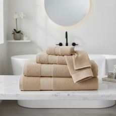 BAGNO MILANO Turkish Towels, Ultra Soft, Plush Luxury Turkih Cotton Bath Towels, Quick Dry Towel Set Made in Turkey (Sand Beige, 6 Pcs Towel Set)