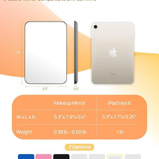 OMIRO Desk Makeup Mirror, 8 x 5 inches Table Mirror with Foldable Stand and Hanging Hole for Shaving and Travelling, Black