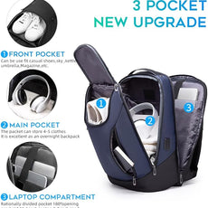 BANGE Business Smart Backpack Waterproof fit 15.6 Inch Laptop Backpack with USB Charging Port,Travel Durable Backpack