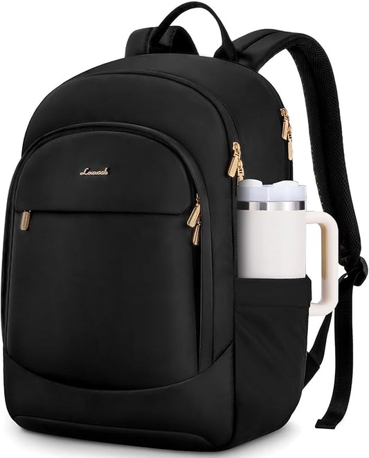 LOVEVOOK Laptop Backpack for Women, 17.3 Inch Business Backpack Purse, Large Capacity Casual Daypack, Work Computer Backpack, Travel Backpack for College, Black
