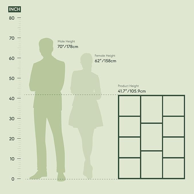 Furinno LUDER Book Shelf, 11-Cube Bookshelf, Reversible Bookcase, 9.4 x 29.1 x 41.7, for Living Room, Bedroom, Home Office, French Oak