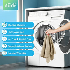 HOMEXCEL Brown Microfiber Cleaning Cloth, 12 Pack Premium Microfiber Towels for Cars, Lint Free, Scratch-Free, Highly Absorbent, Reusable Cleaning Rags for Car, Household, Kitchen, Window, 11.5