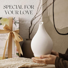 Porseme 150ml Essential Oil Diffuser Ceramic Color Changing Aroma Air Diffusers Aromatherapy Ultrasonic Cool Mist Humidifier 6 Running Hours for Spa Office Sleeping Yoga (White Ceramic)