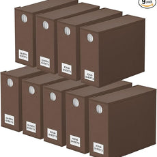 SpaceAid 9 Pack Bed Sheet Organizers and Storage, Foldable Sheet Organizer with Window for Linen Closet, Set Folder Keeper for Queen & King Size Bedding Storage (Brown)