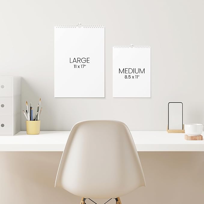 Karto 3 Month Wall Calendar 2026 - Vertical 11x17 inch January 2026 to June 2027 - Boost Your Productivity and Easy Planning with the Aesthetic Monthly Calendar - Beige