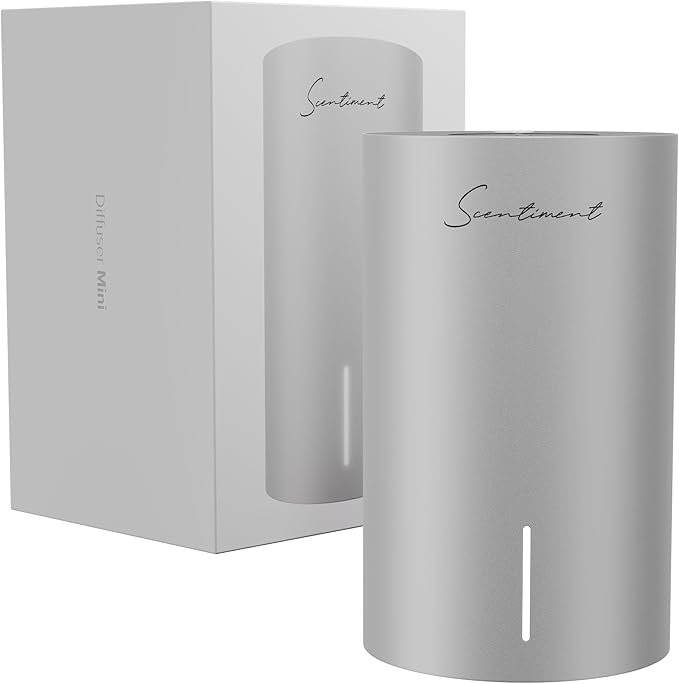 Scentiment Diffuser Mini V2 LE – Limited Edition Portable Cold-Air Aroma Diffuser with Wi-Fi, Touch Controls & Long Battery Life (500 sq ft) - Silver
