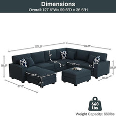 Legend Vansen Modular Sectional Sofa U Shaped Couch with Ottoman Modern Reversible Corner Sectional Couch for Living Room (Charcoal, U Shaped Sofa-3)