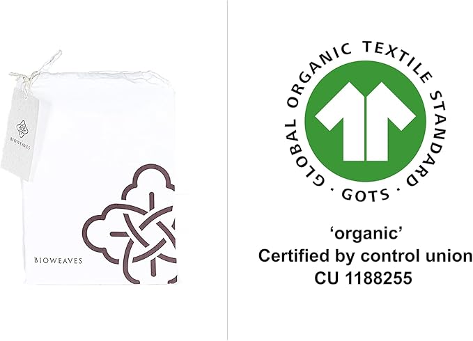 BIOWEAVES 100% Organic Cotton Body Pillow Cover for Body Pillowcases 300 Thread Count Soft Sateen Weave GOTS Certified with Zipped Closure - 21" x 54", White