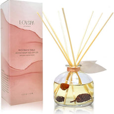 LOVSPA Reed Diffuser Set, White Birch & Vanilla Scented Oil Diffuser with Sticks, Home Fragrance Accessories for Bathroom Shelf Decor, Aroma Diffusers for Home or Office Fall Decor, USA Made