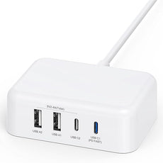 USB C Charger Block, 45W 4 Port USB C Fast Charging Station Hub Cube Brick for Multiple Devices, Travel Charger USB Power Strip Adapter Plug for iPhone 17 16 15 14 Pro Max, iPad, MacBook Air, Samsung