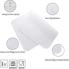 Silicone Dish Drying Mat for Multiple Usage,Easy clean,Eco-friendly,Heat-resistant Silicone Mat for Kitchen Counter or Sink,Refrigerator or Drawer Liner Translucent 3XL 28 inches x 18 inches