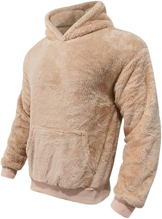 Men's Oversized Winter Soft Casual Sweatshirt with Double Sided Brushed Interior Cozy Gift for Holiday Season