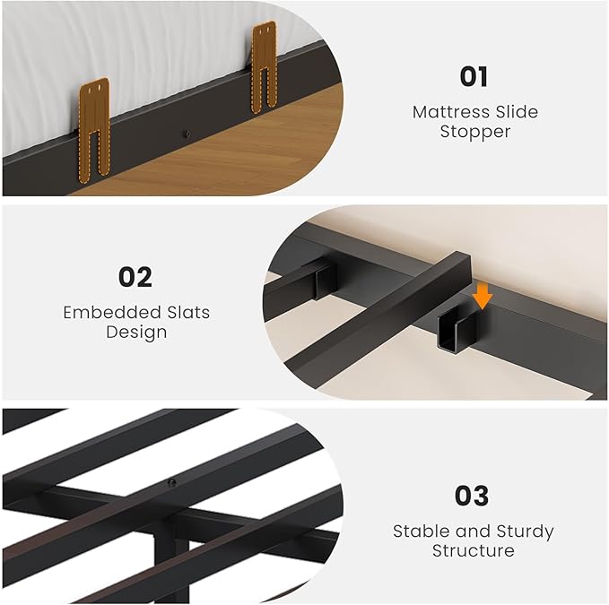 VIAGDO Corner Bed Frame Full with Storage Bookcase and 6 Drawers, Metal Platform Corner Bed Frame with LED Lights and Charging Station, Full Daybed for Kids Teenagers, Rustic Brown & Black