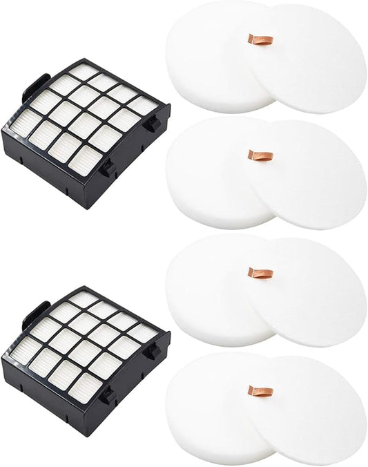 Dttery Filter Replacement for Shark Vertex DuoClean PowerFin Upright Vacuum AZ2000, AZ2000W, AZ2002 Part XFFKAZ2000, XHFAZ2000, 4 Foam, 4 Felt, 2 HEPA Filters