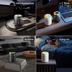 180ml Portable Small Humidifier with Colorful LED Night Light, USB Personal Desktop Humidifier for Car Home Office Travel, Auto Shut-Off, 2 Mist Modes, Super Quiet