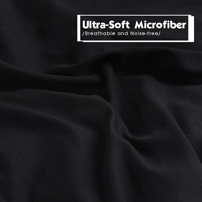 HIG 3pc Down Alternative Comforter Set - All Season Reversible Comforter with Two Shams - Quilted Duvet Insert with Corner Tabs - Box Stitched - Super Soft, Fluffy (King/Cal King, Black)
