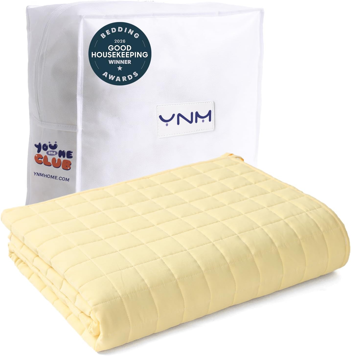 YnM 15lbs Weighted Blanket for Adults, Heavy Bed Throw Blanket with Cooling Glass Beads for All Season Use, Ideal for ~140lbs (48x72 Inches, Twin/Full, Dark Grey)