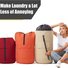 Heavy Duty Laundry Bag 115L, Sturdy Laundry Backpack Bag Extra Large, Dorm Room Essential for Guys, Khaki Laundry Bag Backpack for Camp, XL Laundromat Bags, Laundry Duffel Bag for College