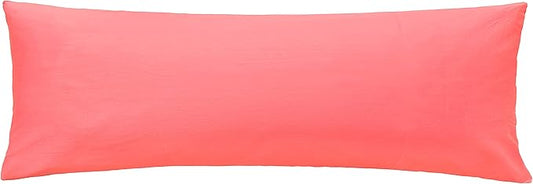 iMaylex Soft 100% Egyptian Cotton Zipper Pillow Case, Cozy and Lightweight Pillowcase, Easy Care, Coral Pink, Body, 20" x 54"