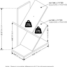 Furinno Tree Book Shelf, 3-Tier Bookshelf, Tree Bookcase for Room Decor, 8.4 x 15.7 x 21.3, for Living Room, Bedroom, Home Office, White