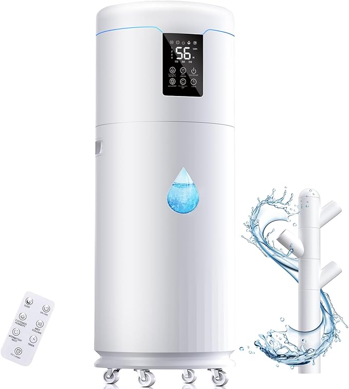 17L/4.5Gal Ultra Large Humidifiers for Bedroom 2000 sq ft, Quiet Humidifiers for Large Room, Tower Humidifier with 4 Mist Mode & Extension Tube for Home School Office Commercial Greenhouse Plants