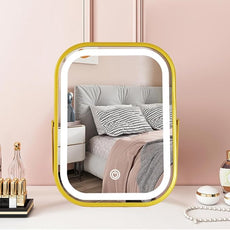 Rechargeable Vanity Mirror with Lights, Lighted Makeup Mirror with Lights,Smart Touch Control Dimmable 3 Modes Light