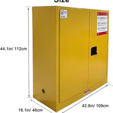 koxuyim Fire Resistant Storage Cabinet, Double Wall Steel Construction, Explosion Proof Storage Cabinet with Adjustable Shelf Meets Safety Standards (43