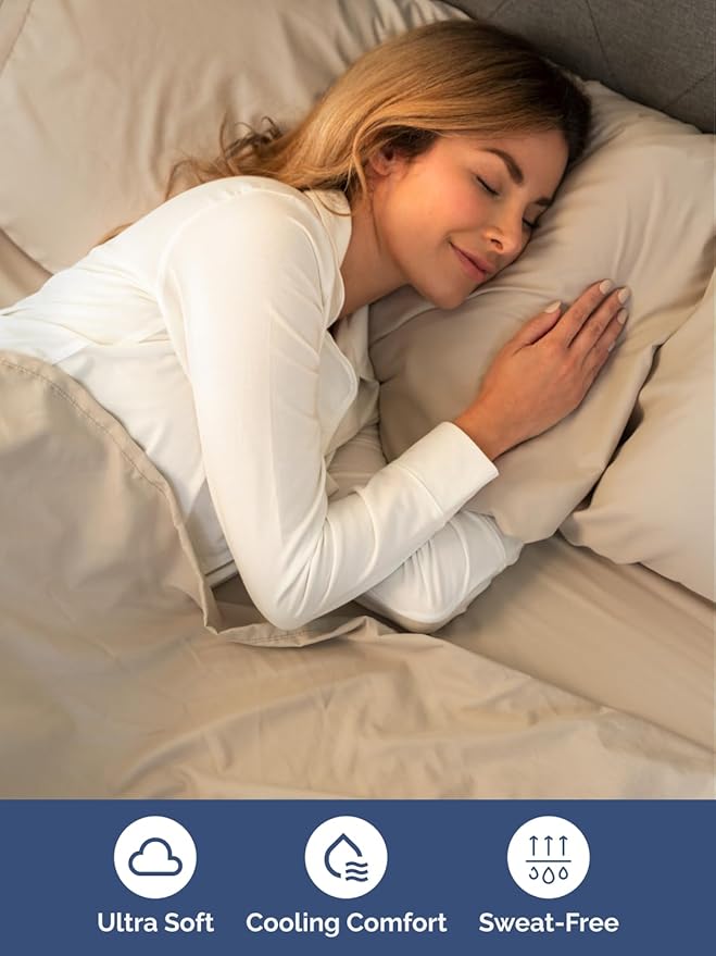 Extra Deep Pocket Twin Sheets - 3 Piece Breathable & Cooling Bed Sheets - Hotel Luxury Bed Sheet Set - Soft, Wrinkle Free & Comfy - Easily Fits Extra Deep Mattresses - Deep Pocket Cream Sheets Set