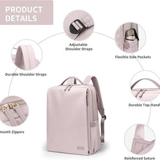 GOLF SUPAGS Stylish Laptop Backpack for Women Airline Approved Perfect for Work College and Travel Multi-Functional Casual Daypack Fits 15.6 Inch Notebook (Pinkish Grey)