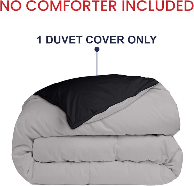 Kotton Culture 1 Pc California King Size Duvet Cover Only -100% Egyptian Cotton Sateen 600 TC Ultra Soft Premium Durable Comforter Cover Zipper Closure & Corner Ties (Night's Shadow,104"x98")