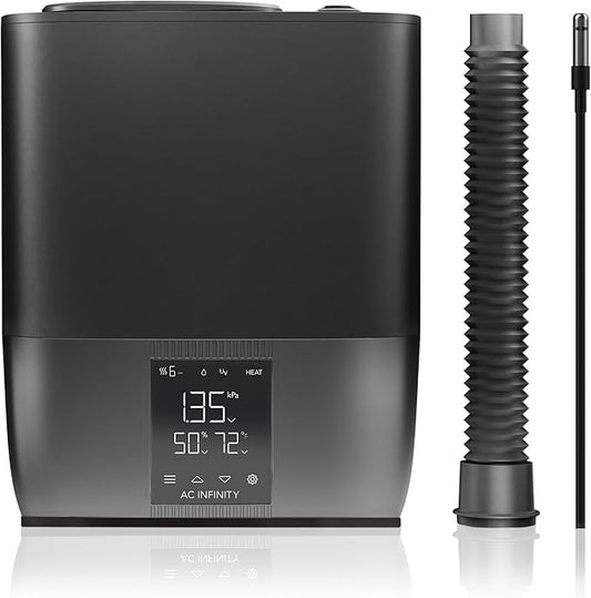 AC Infinity CLOUDFORGE T5, Warm Mist Plant Humidifier 9L with VPD Humidity 10-Level Controls, Hot/Cold Vaporizer for All Climates, Continuous Water Purifying, Extendable Targeted Hose for Grow Tents