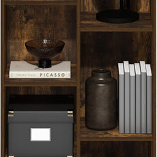 Furinno LUDER Book Shelf, 7-Cube Bookshelf, Bookcase, 9.4 x 19.5 x 41.7, for Living Room, Bedroom, Home Office, Amber Pine