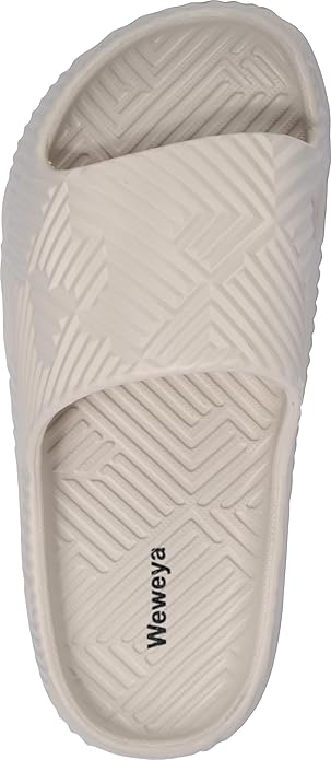 Weweya Slides for Women and Men - Bathroom Shower Shoes - Non Slip House Slippers - Lightweight Beach Sandals