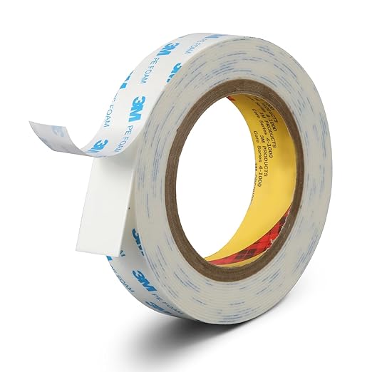 Double Sided Foam Tape 1 inch x16.5Ft | 3M PE Strong Adhesive Tape | Vibration Resistant | for Indoor/Outdoor Paint Wall Mounting Picture Hanging Poster | Damage-Free Heavy-Duty (1in/25mm x16.5Ft)