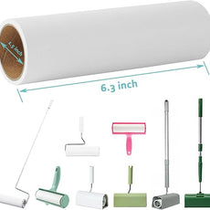 6.3 inch Lint Roller Refills Only for Metkix Bomda Fedicelly Large Lint Rollers for Pet Hair Extra Sticky 60 Sheets per Refill Pack of 5 Rolls 300 Sheets Total