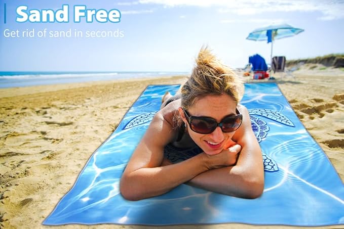 TwoYek 4 Pack Microfiber Thin Beach Towel Lightweight 71x32 Oversized Extra Large Sand Free Towels Quick Dry for Travel Pool Yoga Gym Sports Beach Accessories Vacation Essential Gift