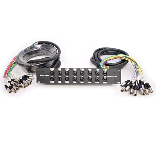 Seismic Audio - SARMSS-16x1530 - 16 Channel XLR TRS Combo Splitter Snake Cable - 15'and 30' XLR trunks