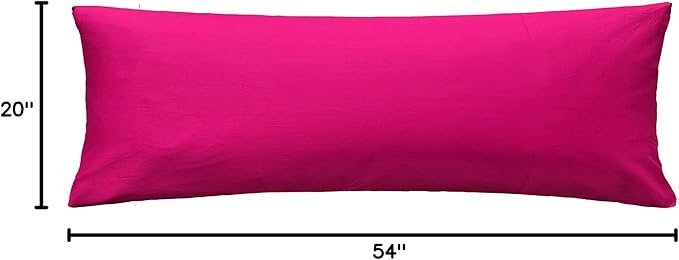 iMaylex Soft 100% Egyptian Cotton Zipper Pillow Case, Cozy and Lightweight, Easy Care, Fuchsia, Body, 20" x 54"