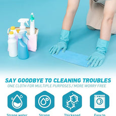 Microfiber Cleaning Cloth-24Pcs (13x13 inch) Ultra Soft Highly Absorbent Rags for Housekeeping-Machine Wash (Blue)